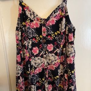 Black floral dress shirt